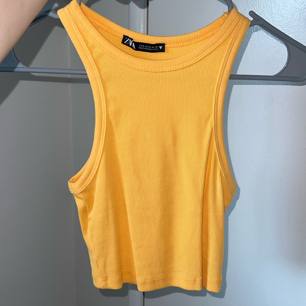 Orange Zara cropped tank